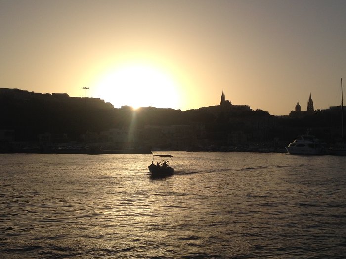 tramonto, barca